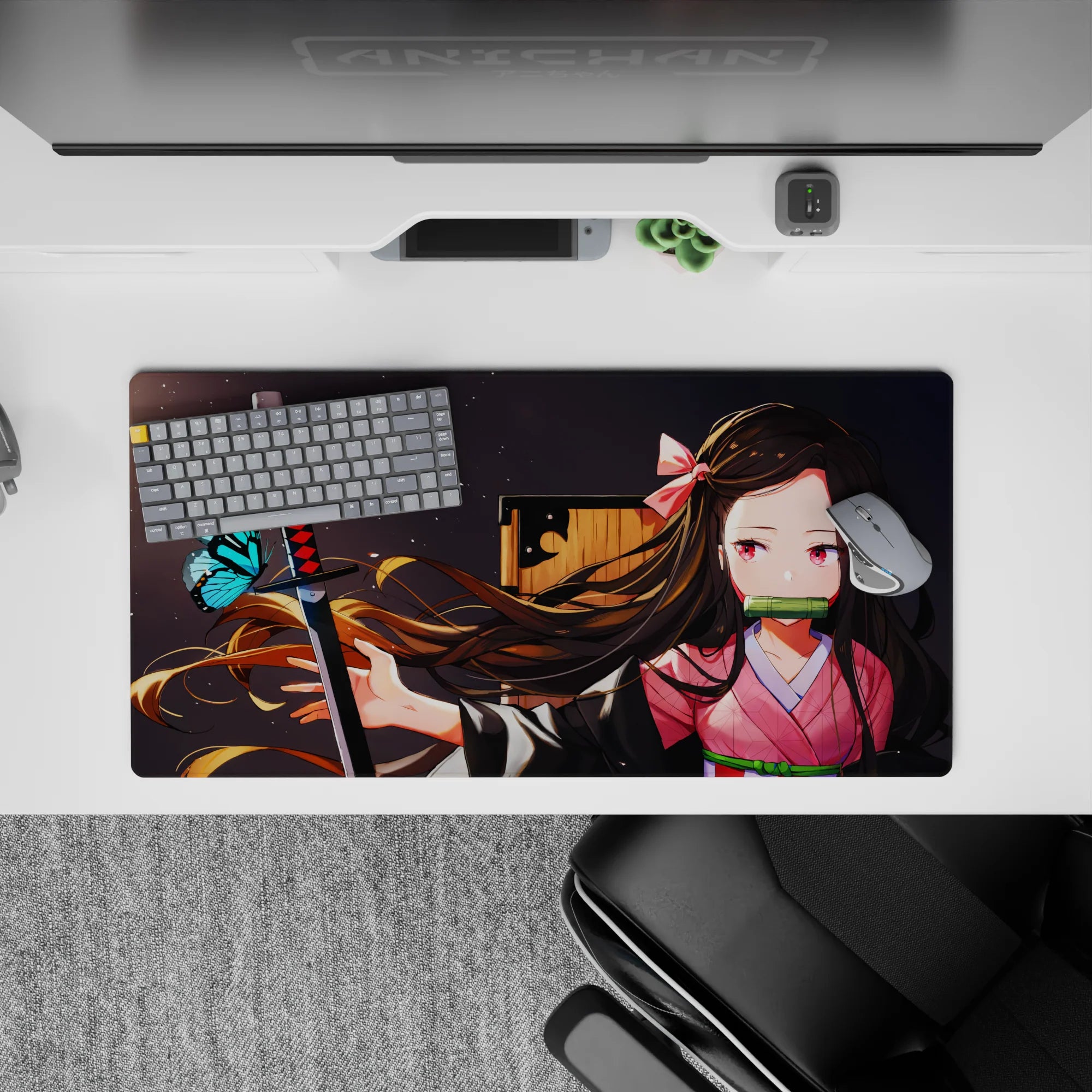 Demon Slayer Deskmat | Mousepad | Deskpad - Nezuko’s Butterfly Moment - AniChan