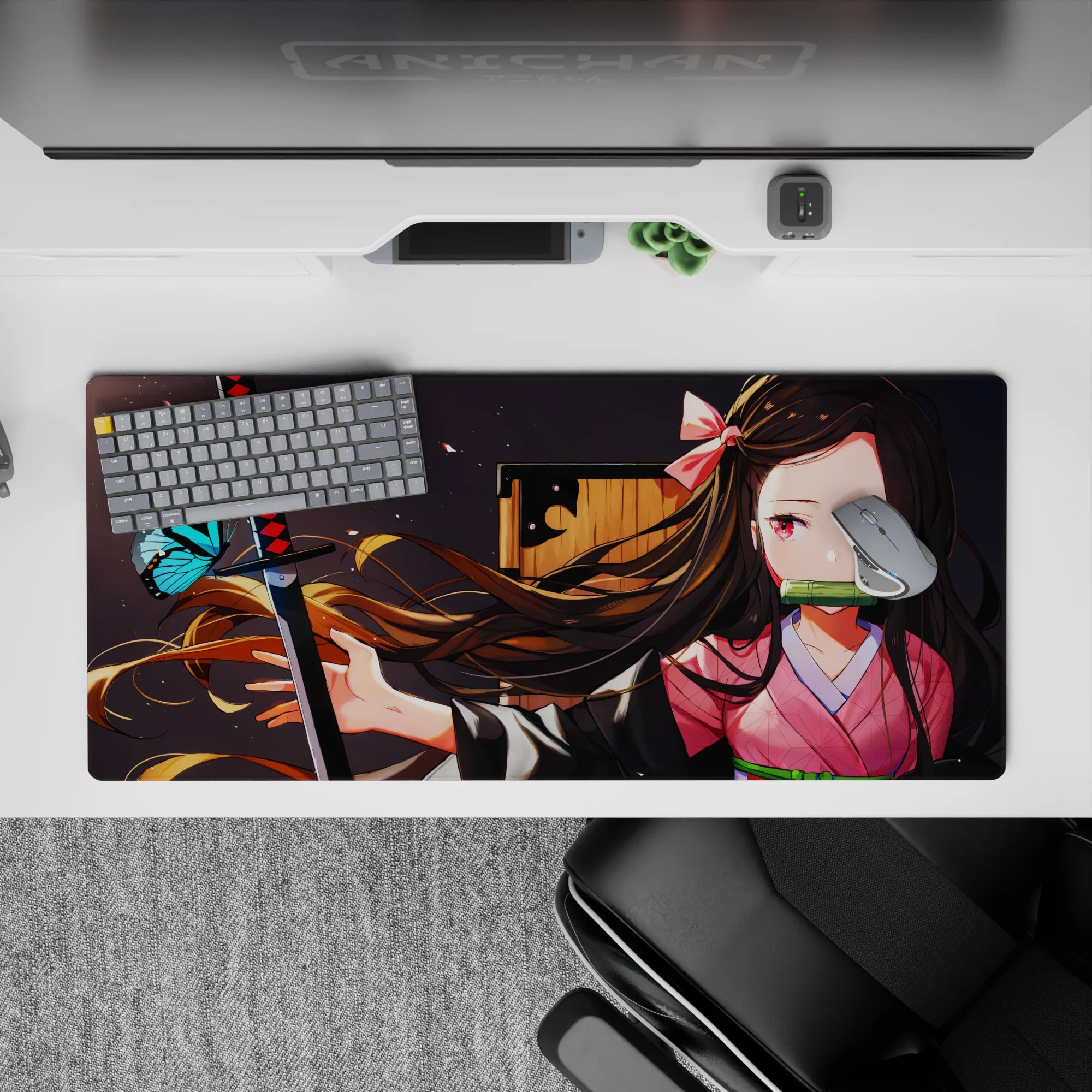 Demon Slayer Deskmat | Mousepad | Deskpad - Nezuko’s Butterfly Moment - AniChan