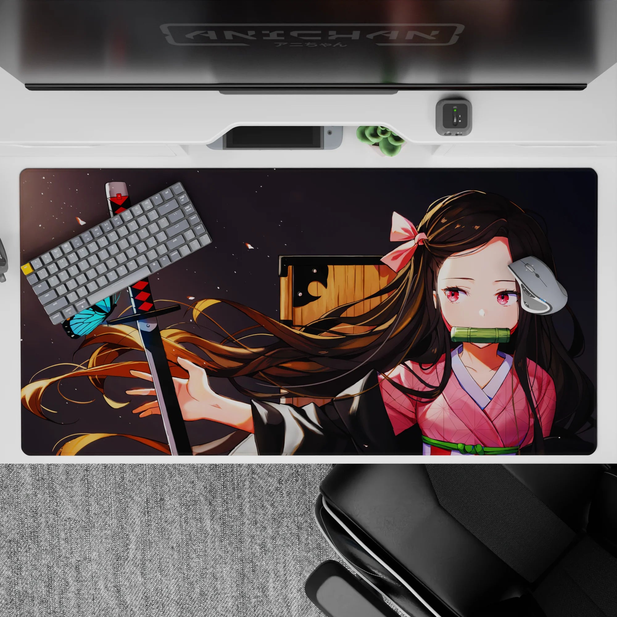 Demon Slayer Deskmat | Mousepad | Deskpad - Nezuko’s Butterfly Moment - AniChan