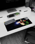 28x12 inches Yusuke Urameshi mouse pad, intense stare and spirit flash firing from his finger-gun stance.