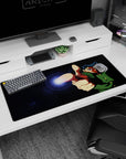 36x16 inches Yu Yu Hakusho desk pad featuring Yusuke Urameshi aiming a spirit gun with intense eyes.