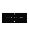 Naruto Hidden Leaf swirl with ninja symbols and Uchiha fan design anime mouse pad, 28x12 inches.