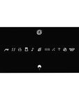 Naruto anime desk pad 40x20 inches with Hidden Leaf swirl, ninja symbols row, and Uchiha fan icon.