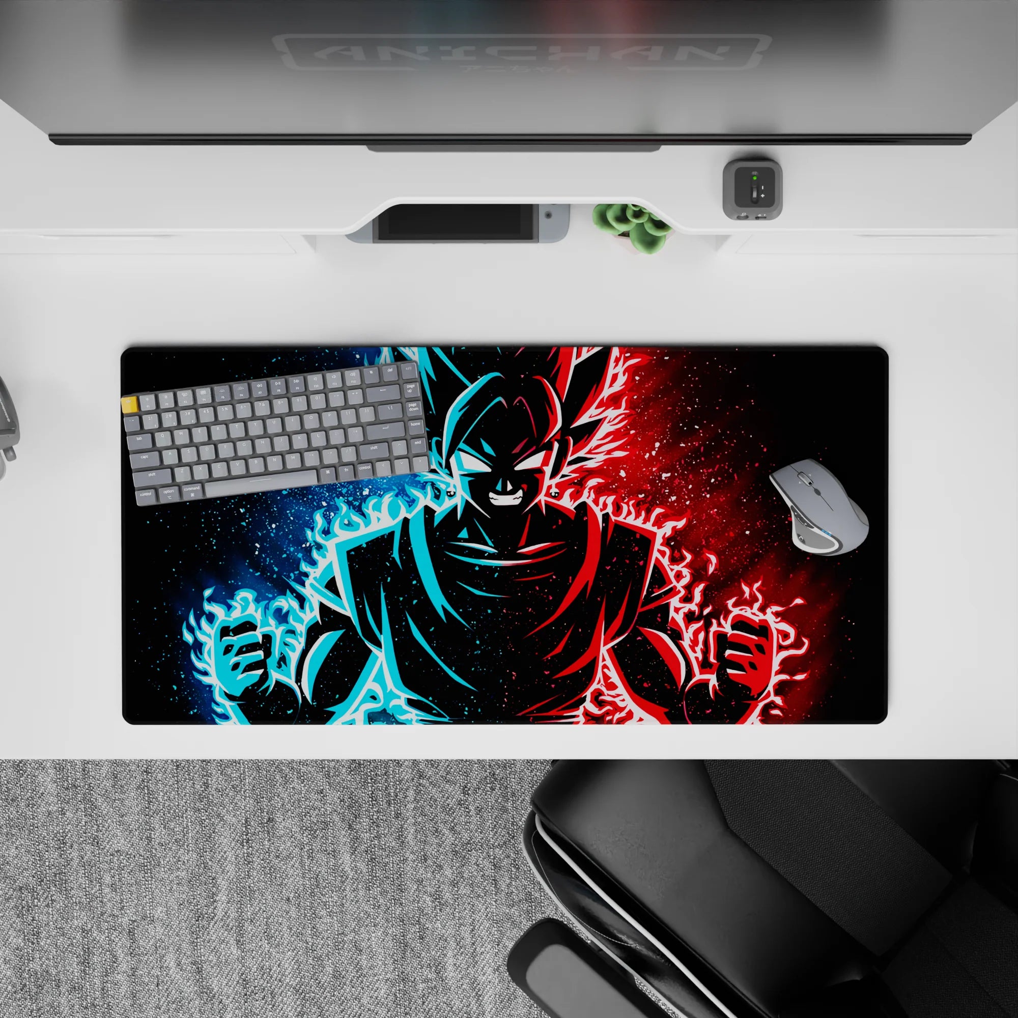 Dragon Ball Deskmat | Mousepad | Deskpad - Dual Flame Wrath - AniChan