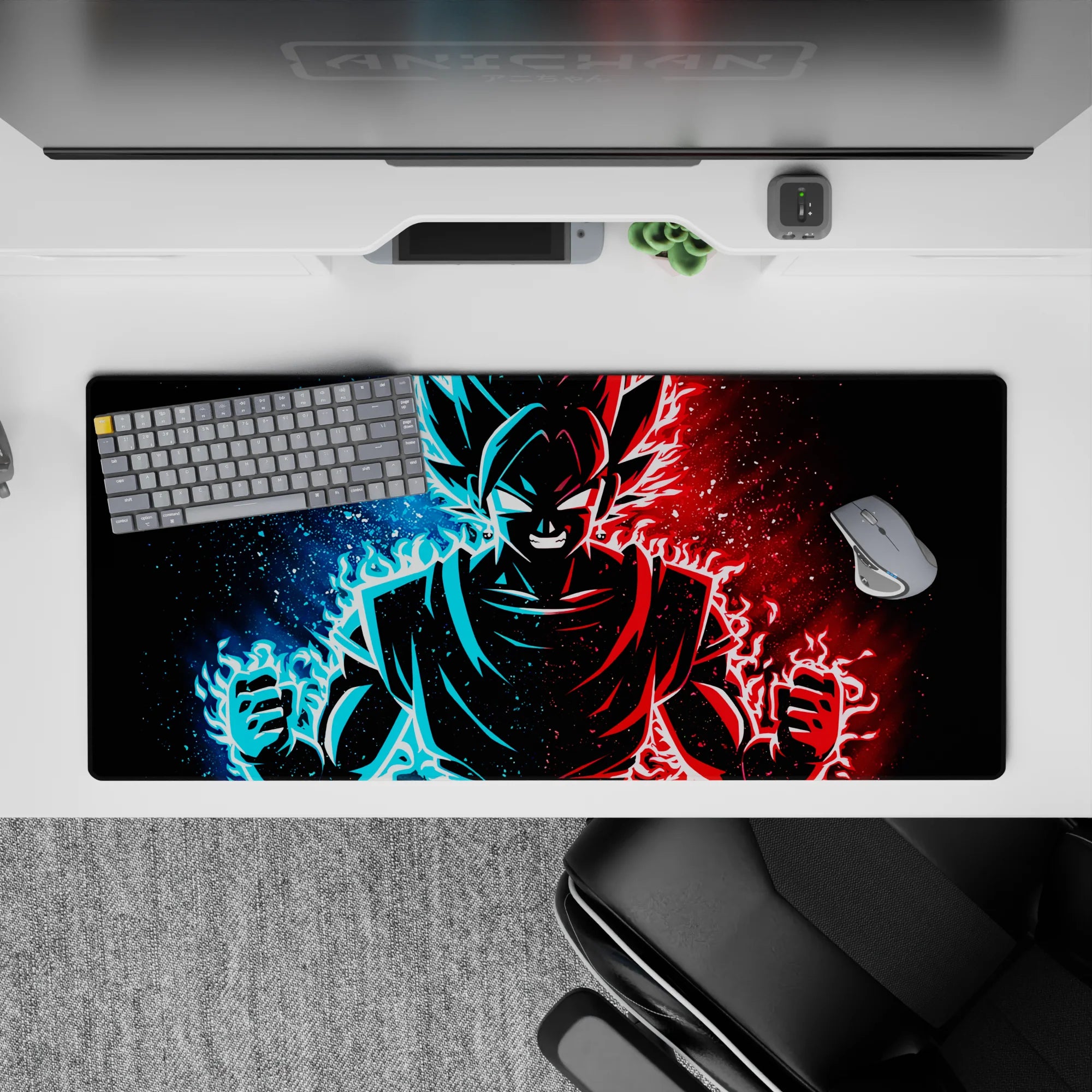 Dragon Ball Deskmat | Mousepad | Deskpad - Dual Flame Wrath - AniChan