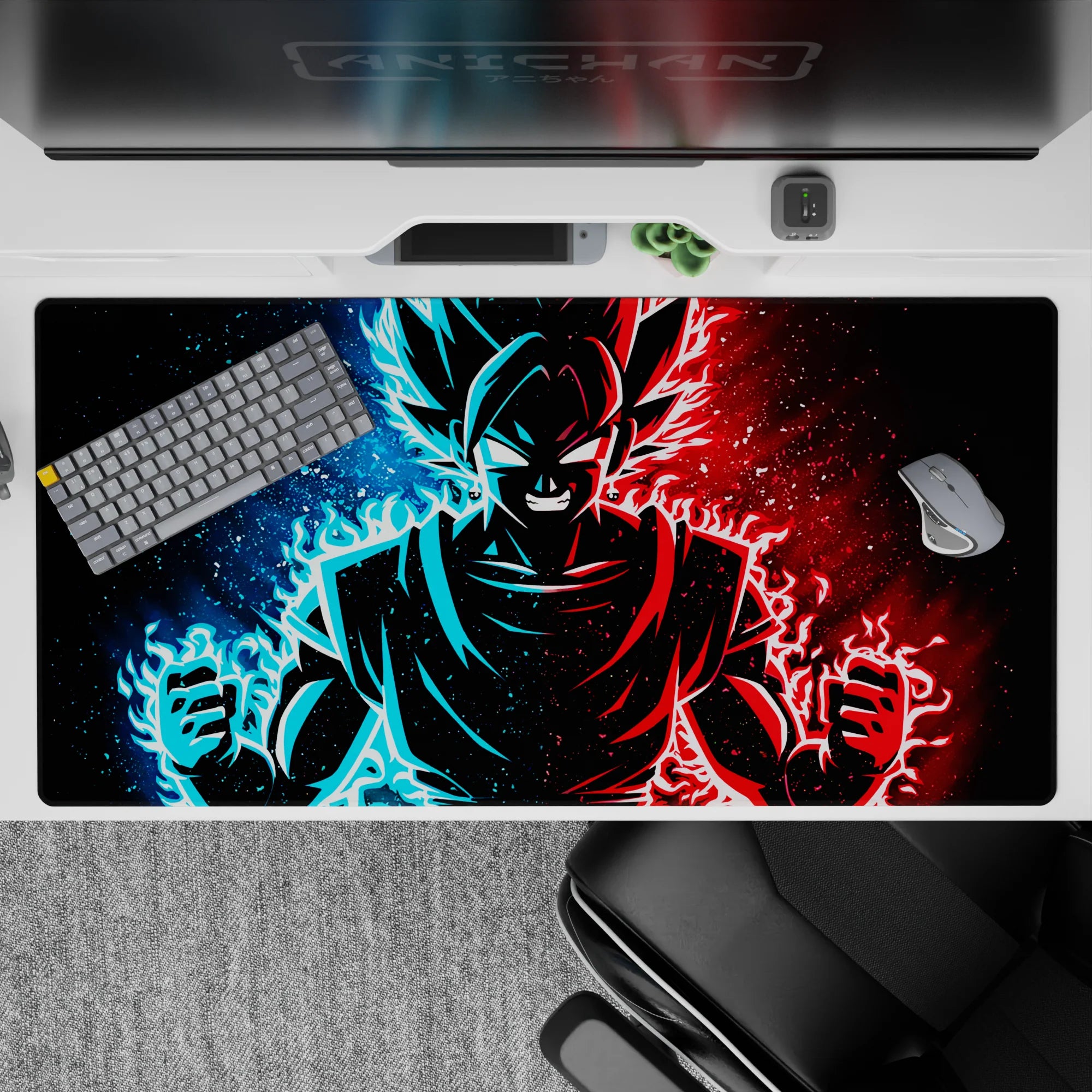 Dragon Ball Deskmat | Mousepad | Deskpad - Dual Flame Wrath - AniChan