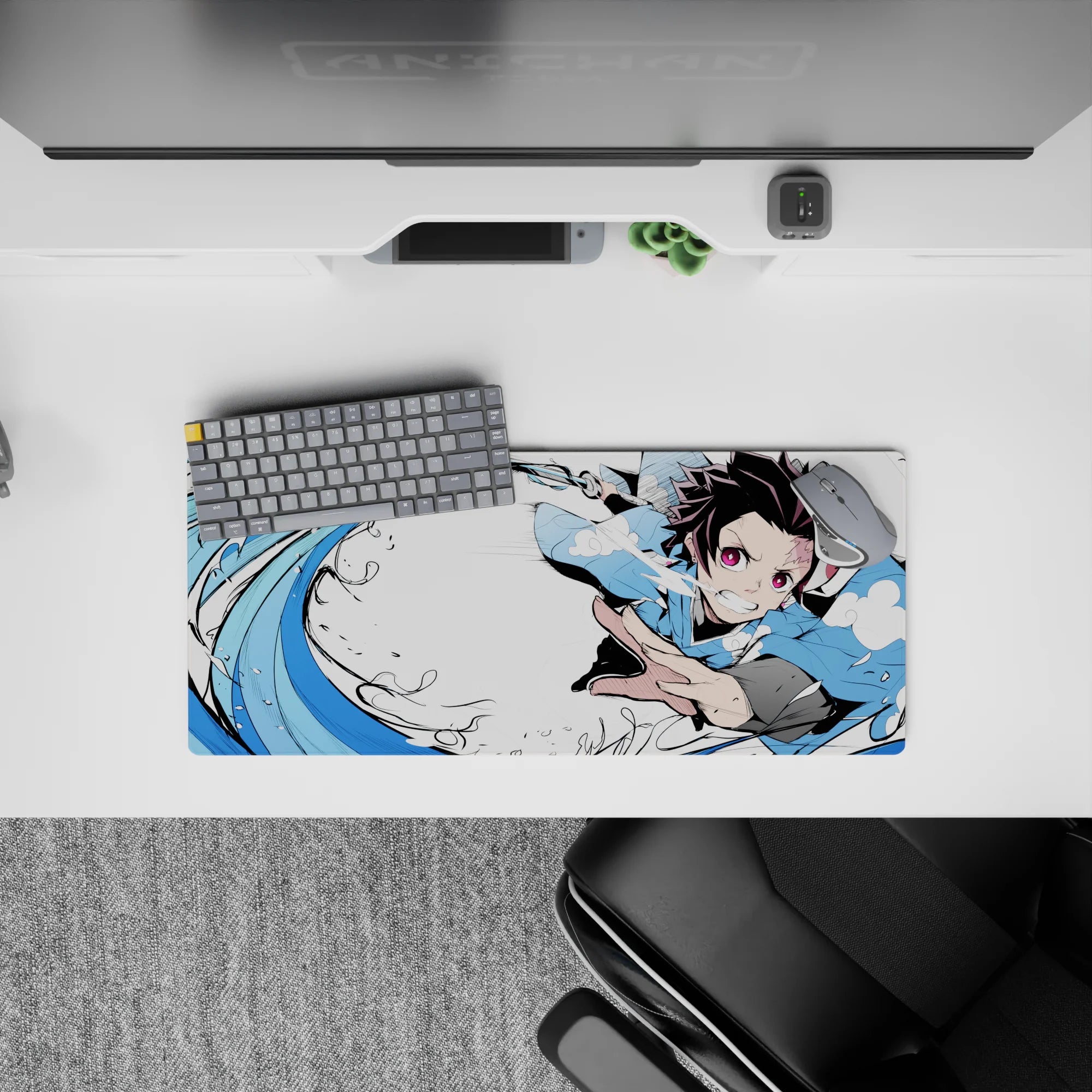 Demon Slayer Deskmat | Mousepad | Deskpad - Water Breathing Fury - AniChan