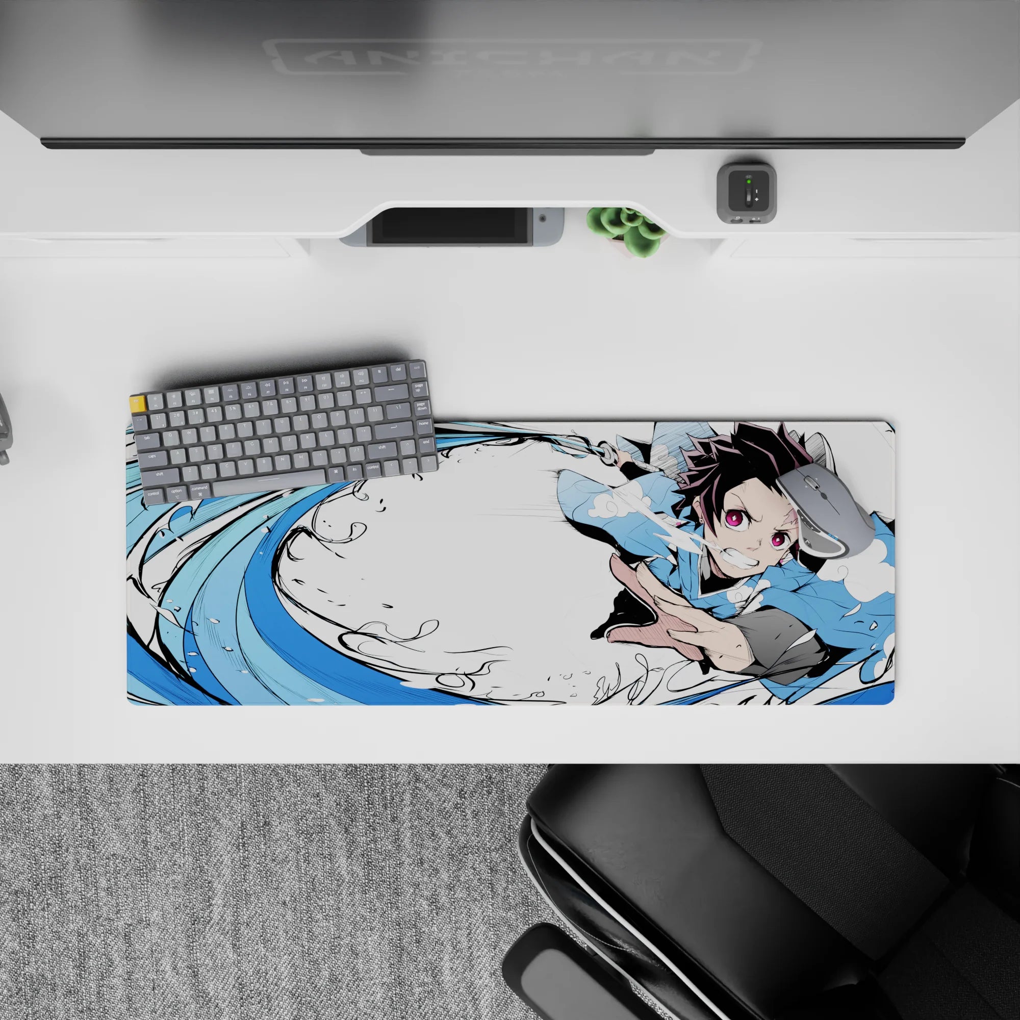 Demon Slayer Deskmat | Mousepad | Deskpad - Water Breathing Fury - AniChan