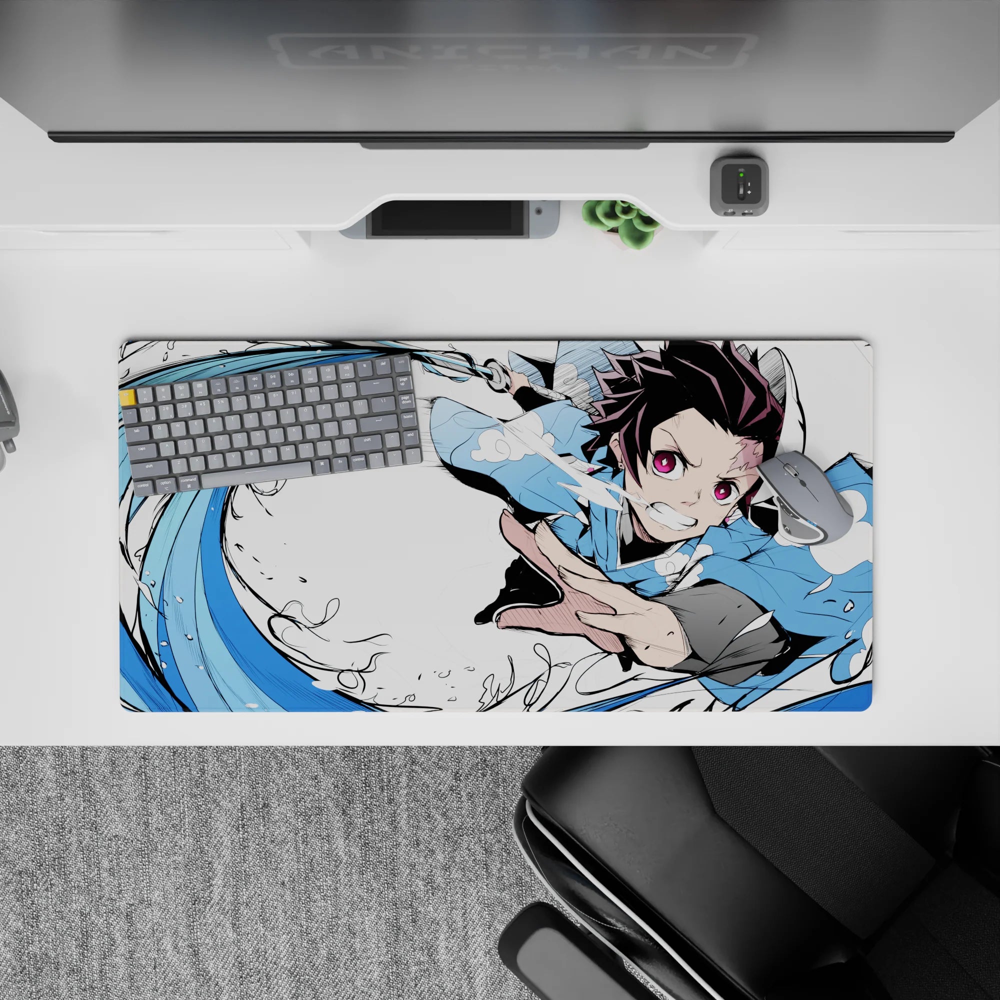 Demon Slayer Deskmat | Mousepad | Deskpad - Water Breathing Fury - AniChan