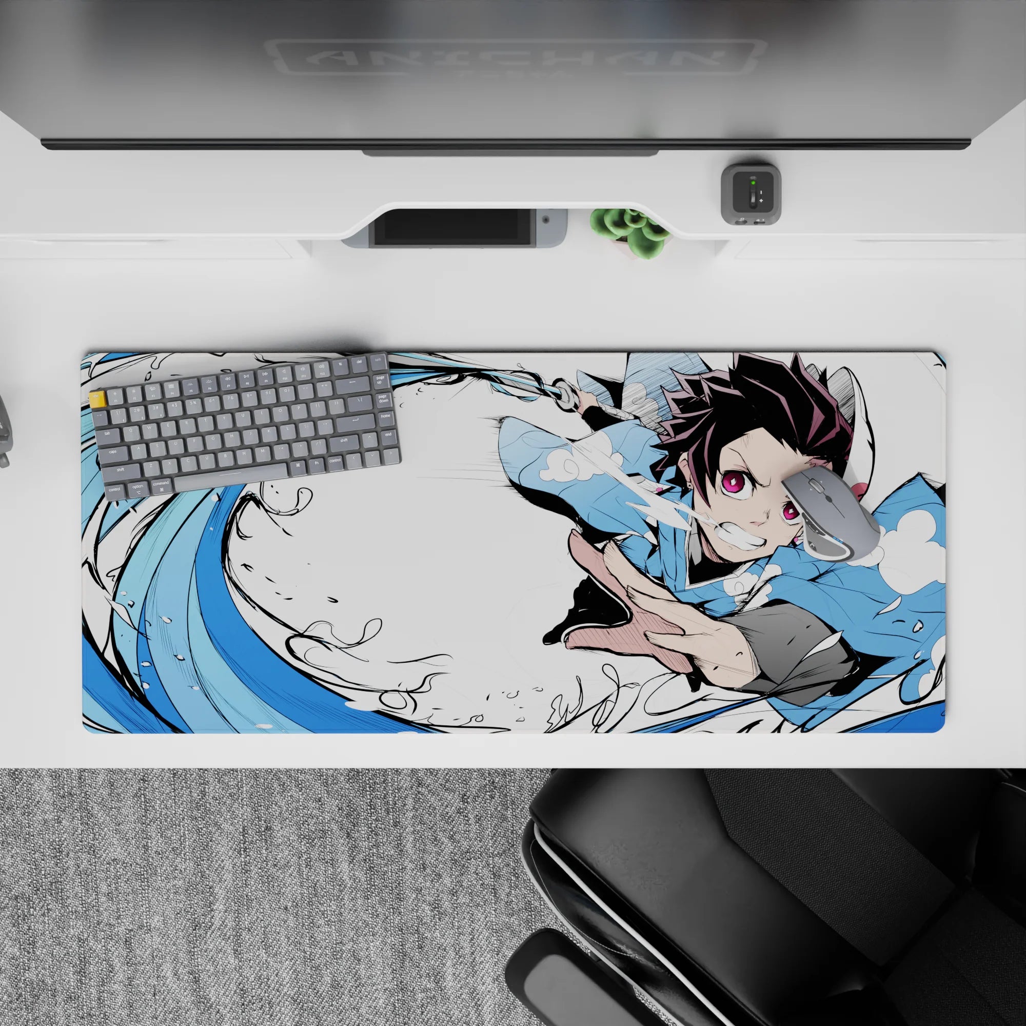 Demon Slayer Deskmat | Mousepad | Deskpad - Water Breathing Fury - AniChan