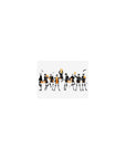 Classic Haikyuu-style anime mouse pad 14x10 inches with volleyball team lineup, clean white space, feathers.
