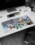 Gintoki and the Gintama cast race through the sky on a 32x16 inches anime mouse pad.
