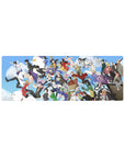 Gintama anime mouse pad 32x12 inches with a lively cast racing across a bright blue sky scene.