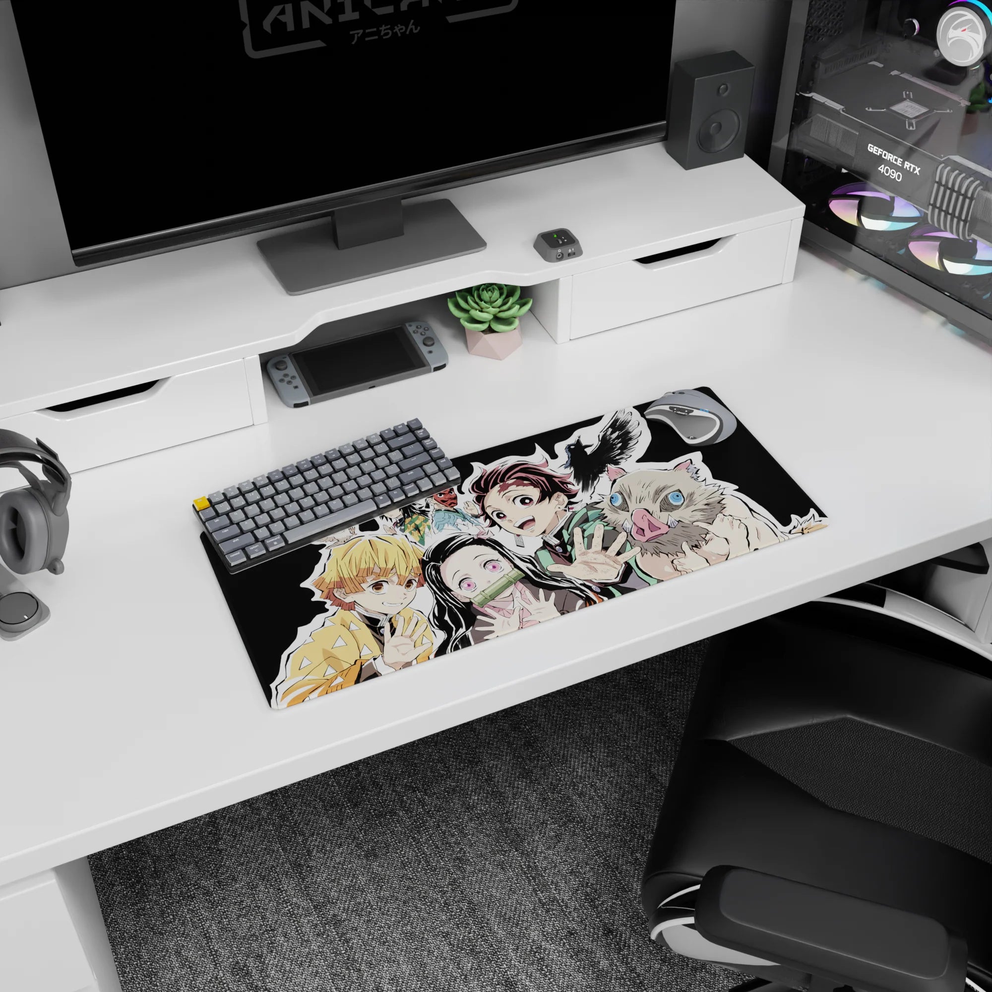 Demon Slayer Deskmat | Mousepad | Deskpad - Squad United - AniChan