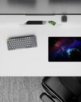 Indigo and violet gradient classic mouse pad 14x10 inches, dreamy calm sci-fi mood with inky blacks.