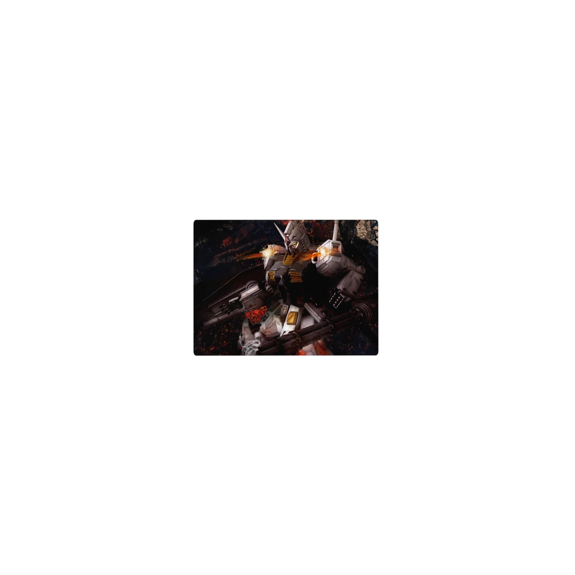 Classic anime mouse pad 14x10 inches featuring RX-78-2 Gundam with blazing cannon and bold armor details.