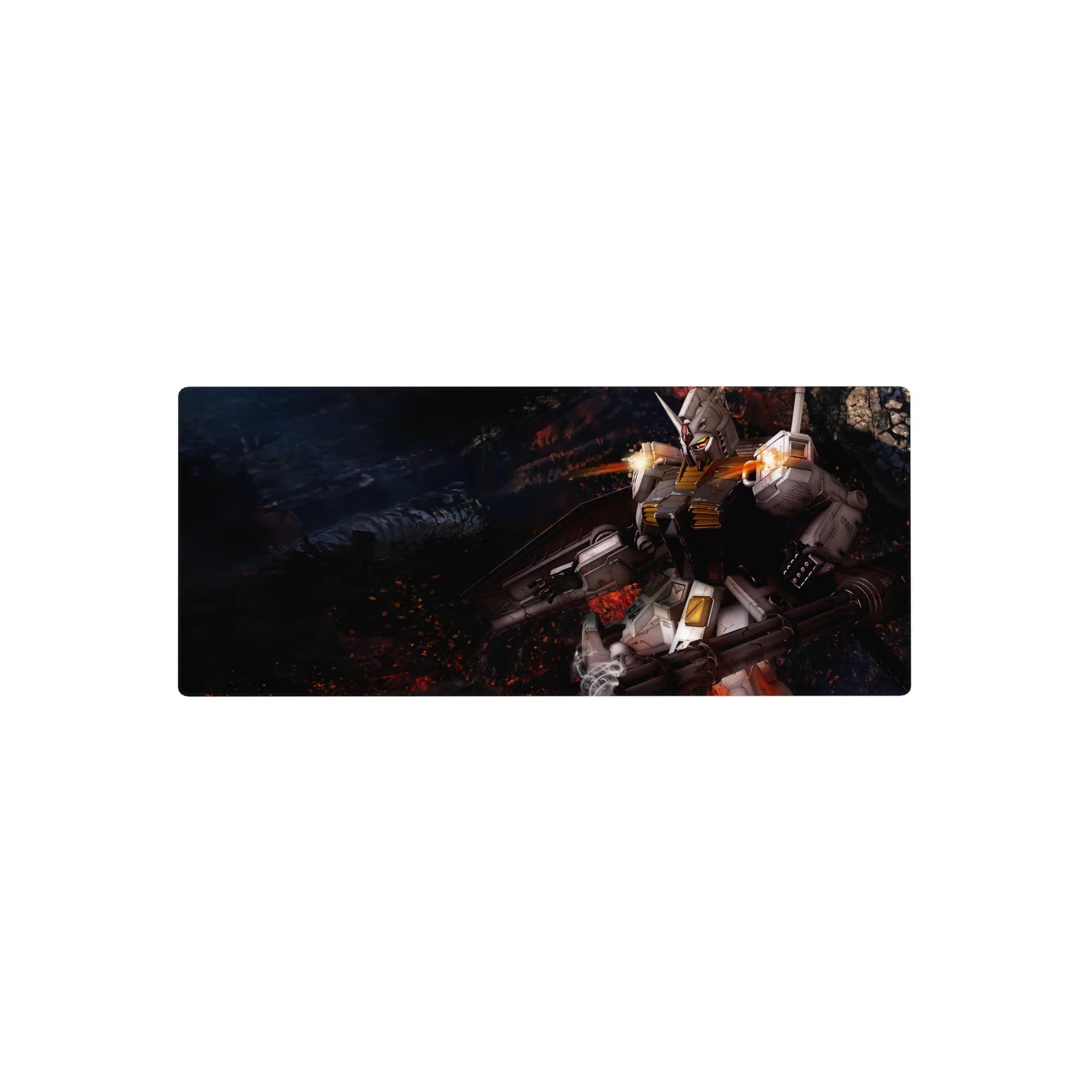 28x12 inches anime mouse pad featuring RX-78-2 Gundam battle print with V-fin, cannon, and crisp armor.