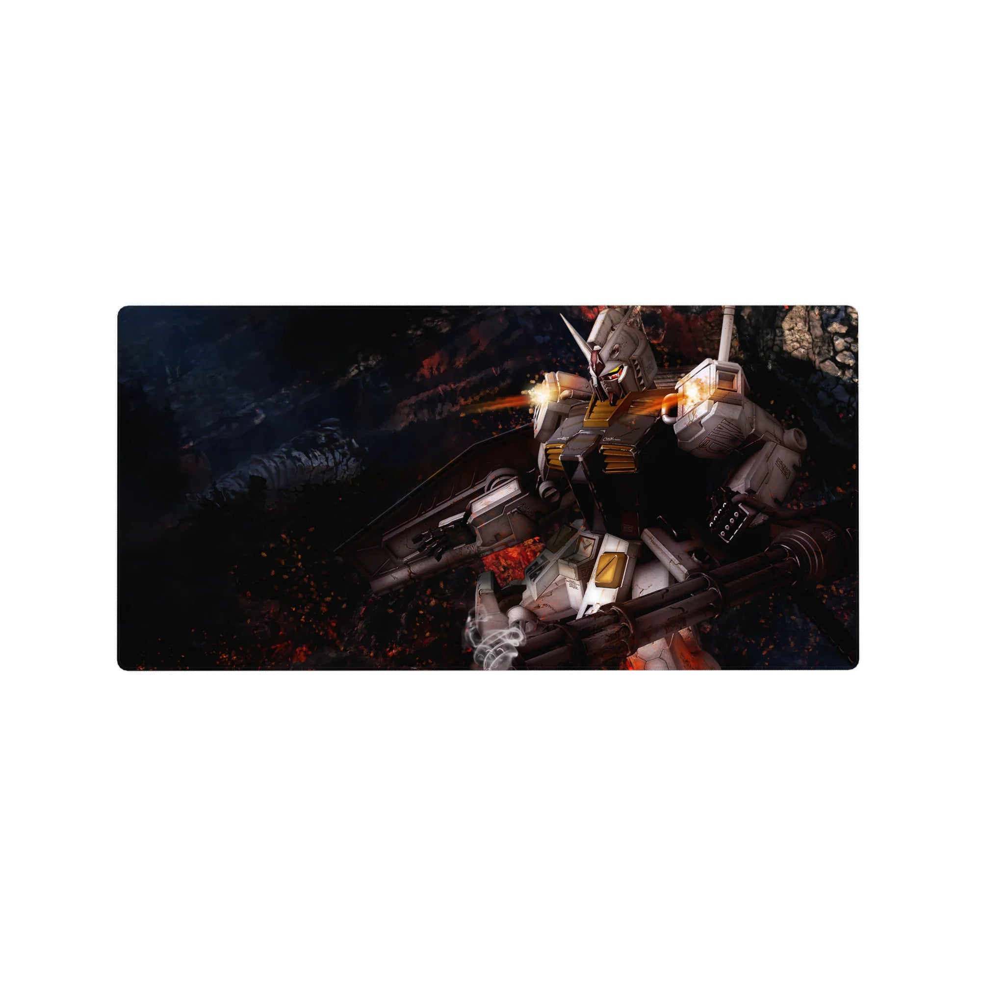 32x16 inches anime mouse pad featuring RX-78-2 Gundam in crisp white armor with V-fin and cannon.