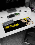 32x12 inches Naruto mouse pad featuring Minato Namikaze poised for jutsu in crisp clean vector style.