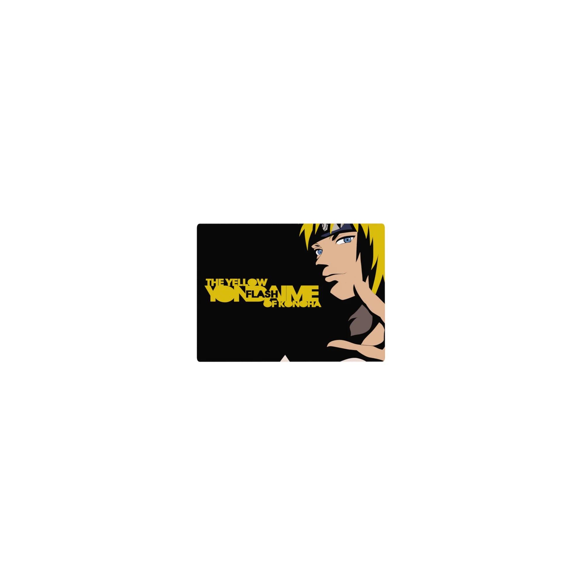 14x10 inches classic anime mouse pad with clean vector ninja portrait and bold golden typography.