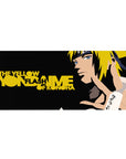 36x16 inches anime desk pad with Minato Namikaze vector art, bold black background and gold typography.