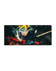 28x12 inches anime mouse pad with Boruto-style ninja portrait, cracked dimension shards, smooth glide surface.