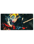 32x16 inches anime mouse pad with Boruto-style portrait, glowing headband, and shattered dimension shards.