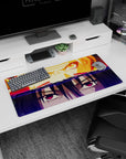 32x16 inches Naruto Shippuden mouse pad showing Naruto Uzumaki vs Sasuke Uchiha eye-to-eye showdown.
