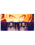 32x16 inches anime mouse pad with Naruto vs Sasuke split-wave design, sharp chakra eyes, smooth tracking.