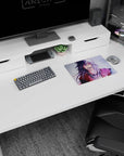 Naruto Jiraiya laughing in red haori on a 14x10 inches classic anime mouse pad, cozy winter desk vibe.