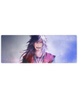 32x12 inches anime mouse pad with Jiraiya winter desk design, smooth tracking extended gaming mat.