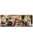 32x12 inches Naruto anime mouse pad with Team 7 at a ramen shop desk scene, crisp print and smooth glide.