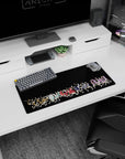 Anime volleyball mouse pad 28x12 inches showing a focused spiker mid-stride on a black backdrop.