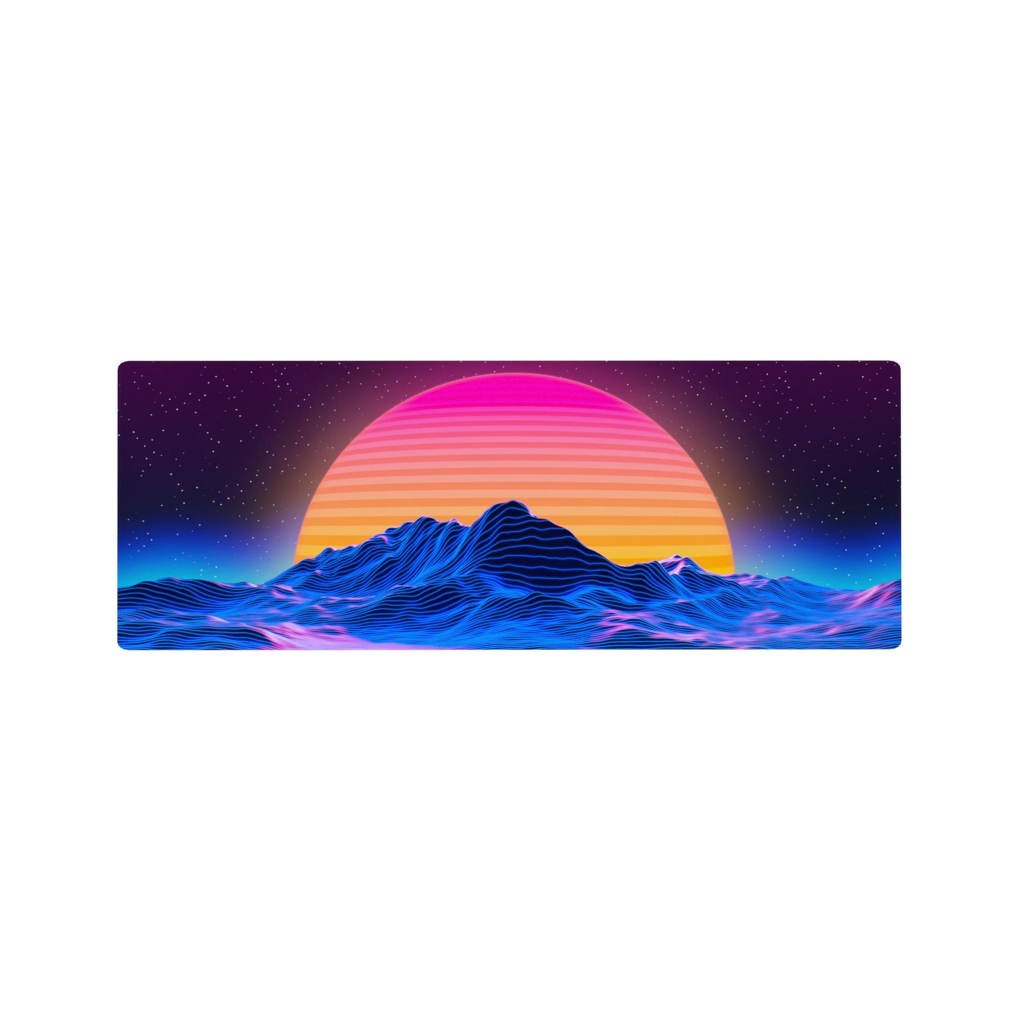 Retrowave - Vaporwave Deskmat | Mousepad | Deskpad - Retro Sunset Peaks - AniChan