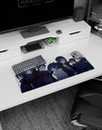 Sasuke, Itachi, Madara and Obito Uchiha Sharingan desk mat, 28x12 inches, smooth tracking surface.