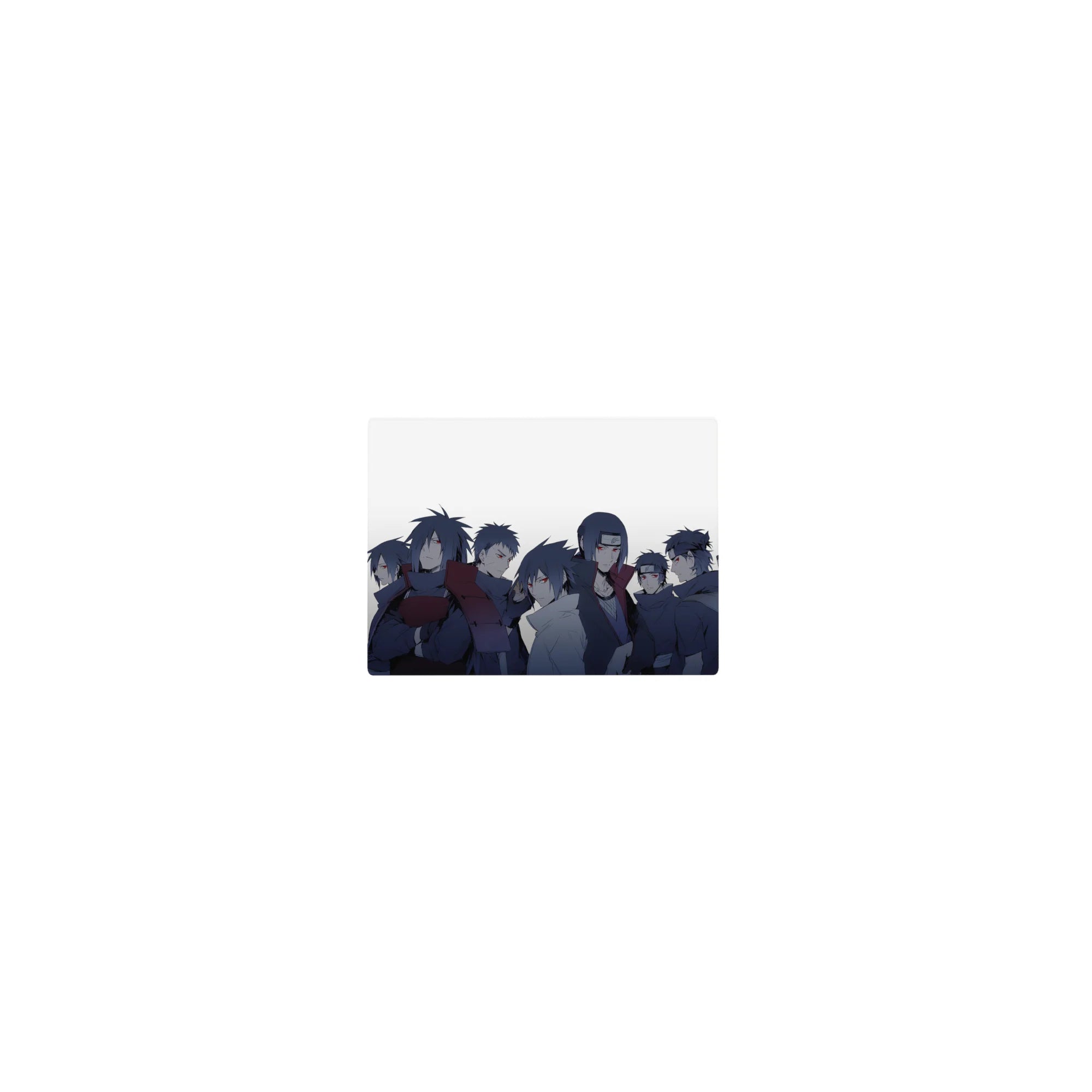 Naruto Shippuden Uchiha clan lineup classic anime mouse pad, 14x10 inches.