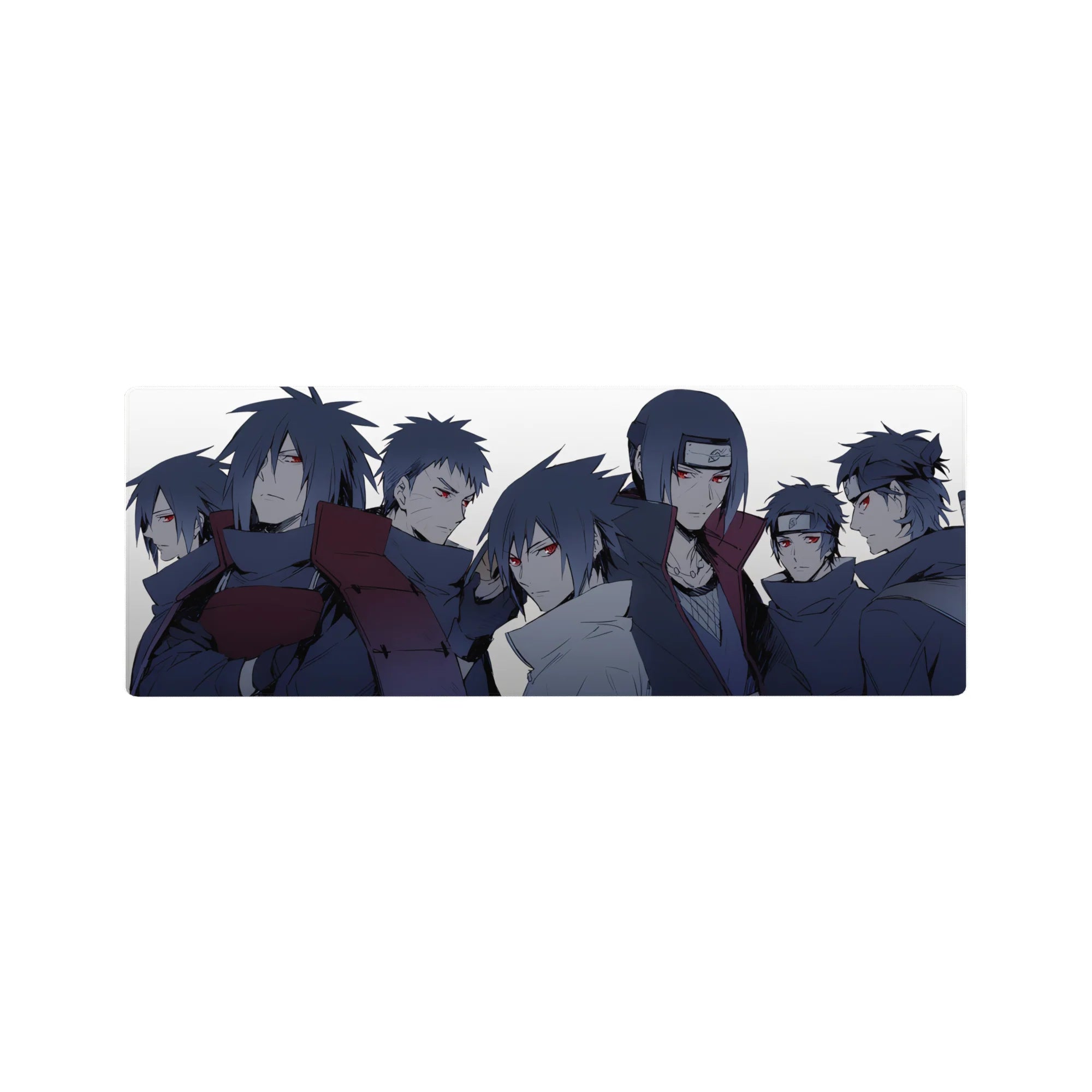 Naruto Shippuden Uchiha clan desk mat mouse pad, 32x12 inches, with Sasuke, Itachi, Madara, Obito.