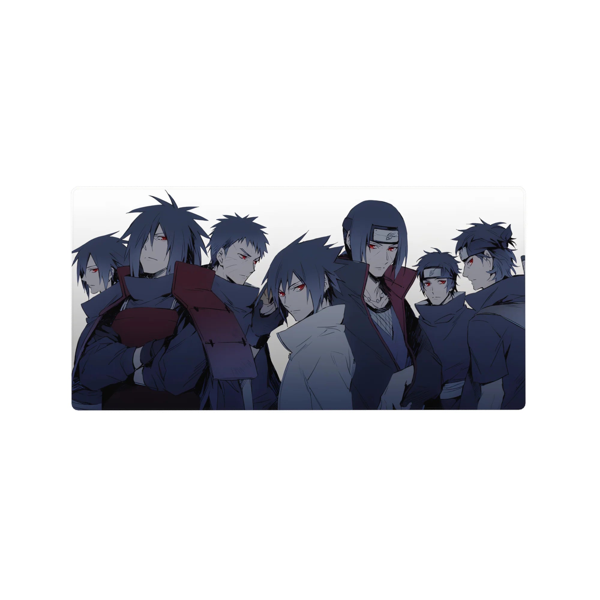 Naruto Shippuden Uchiha clan anime mouse pad 32x16 inches with Sasuke, Itachi, Madara, Obito.