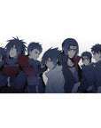 Naruto Shippuden Uchiha lineup desk pad, Sasuke Itachi Madara Obito, 40x20 inches.