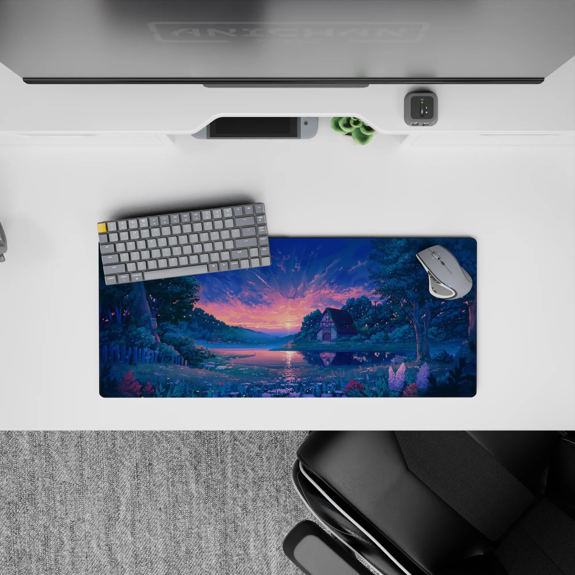 Fantasy Landscapes Deskmat | Mousepad | Deskpad - Tranquil Lakeside Sunset