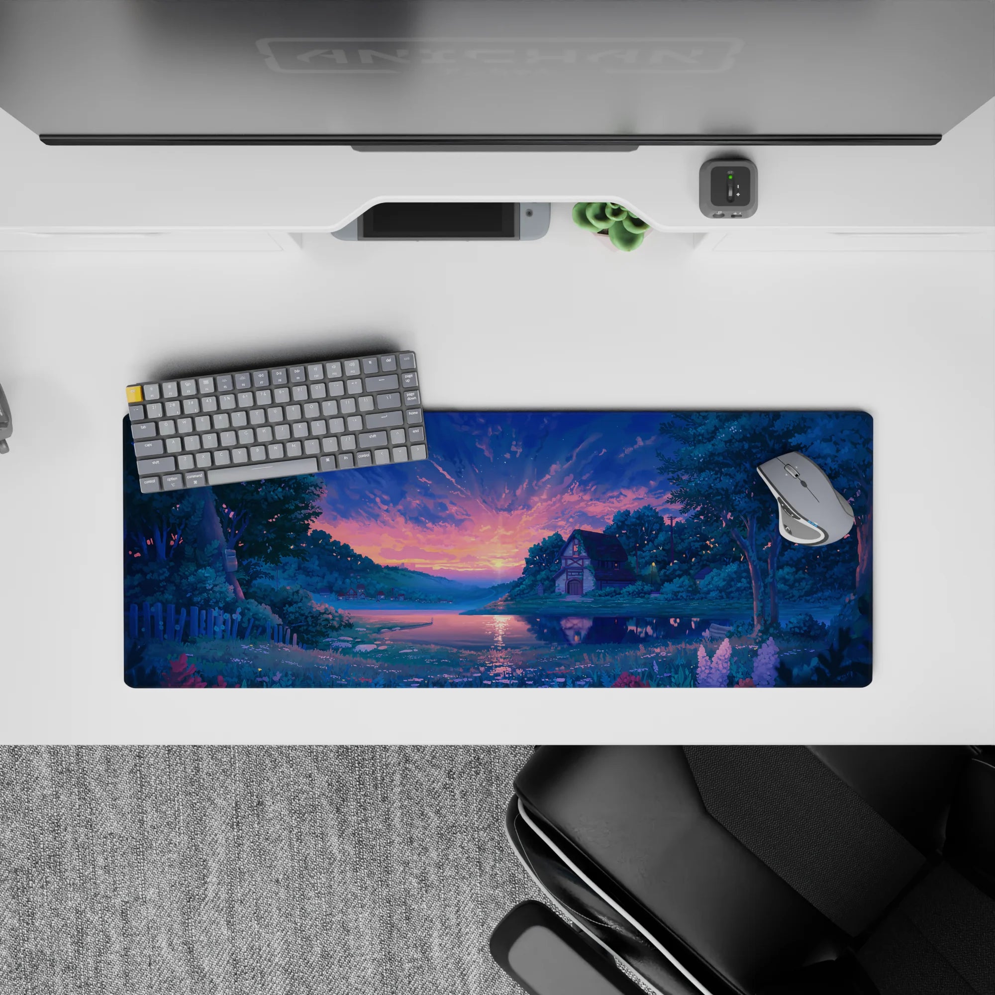 Fantasy Landscapes Deskmat | Mousepad | Deskpad - Tranquil Lakeside Sunset