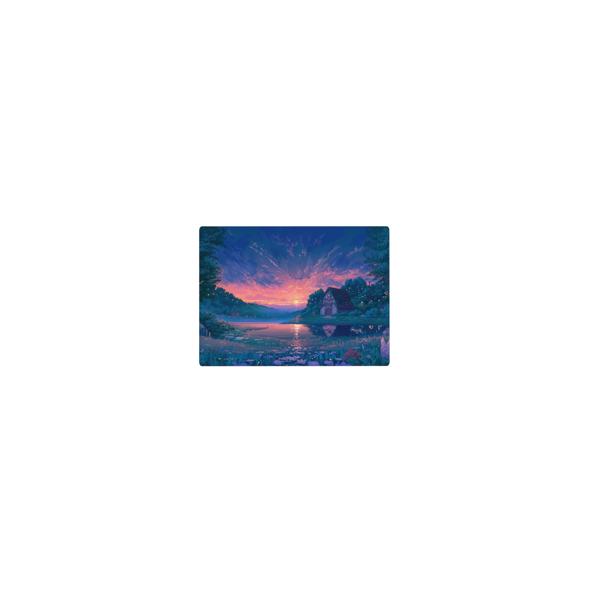 Fantasy Landscapes Deskmat | Mousepad | Deskpad - Tranquil Lakeside Sunset