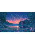 Fantasy Landscapes Deskmat | Mousepad | Deskpad - Tranquil Lakeside Sunset