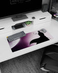 28x12 inches Naruto-inspired mouse pad showing a Sasuke-style ninja silhouette before a huge full moon.