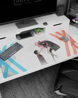 Anime desk pad 40x20 inches featuring Zero Two and Hiro from Darling in the Franxx, capturing their deep connection.