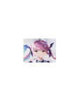Classic anime girl mouse pad 14x10 inches with twin-tails, teal ribbons, sparkles, and white backdrop.