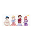 28x12 inches anime girl mouse pad with four cute heroines on white, mall best-friends vibe.