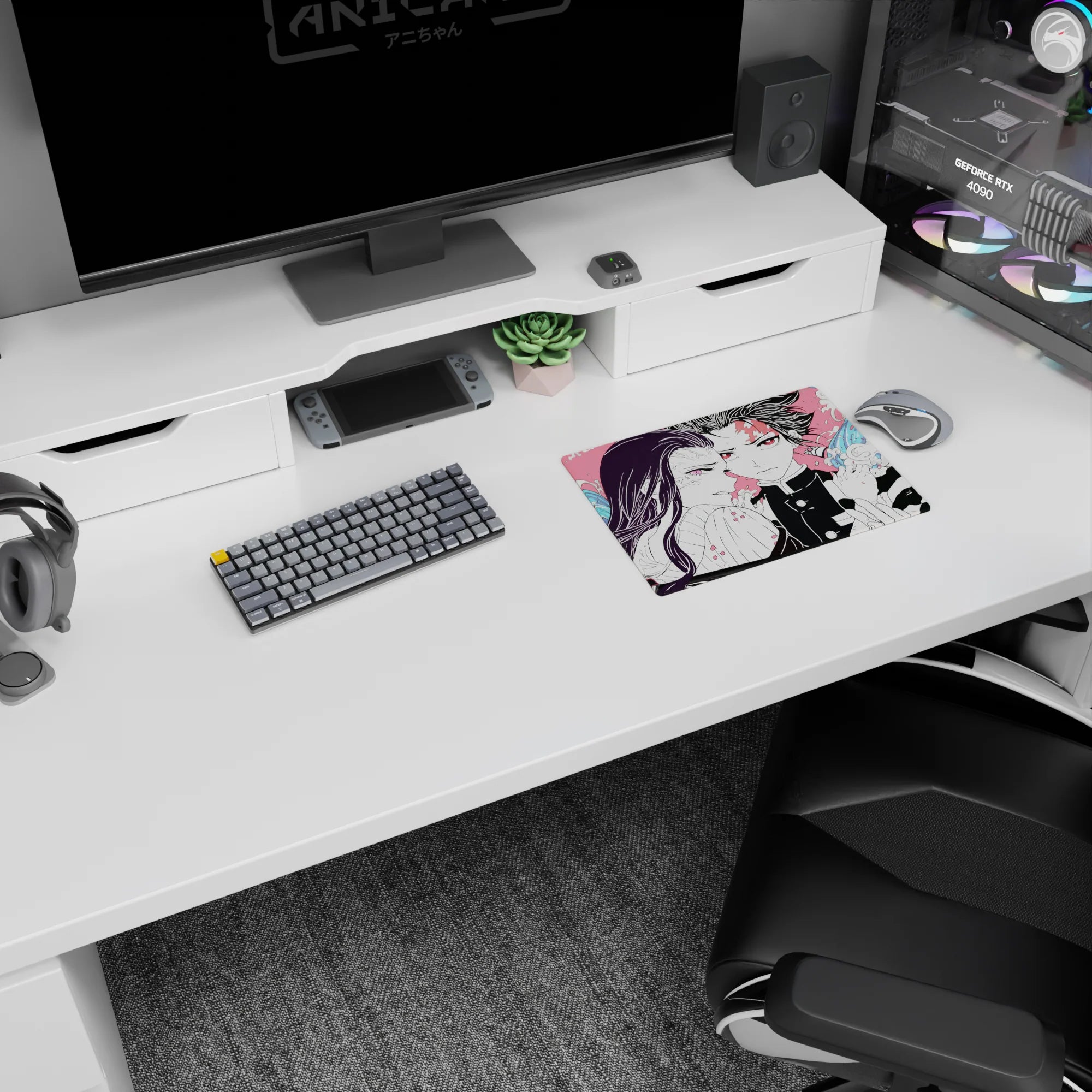 Demon Slayer Deskmat | Mousepad | Deskpad - Unbreakable Resolve - AniChan