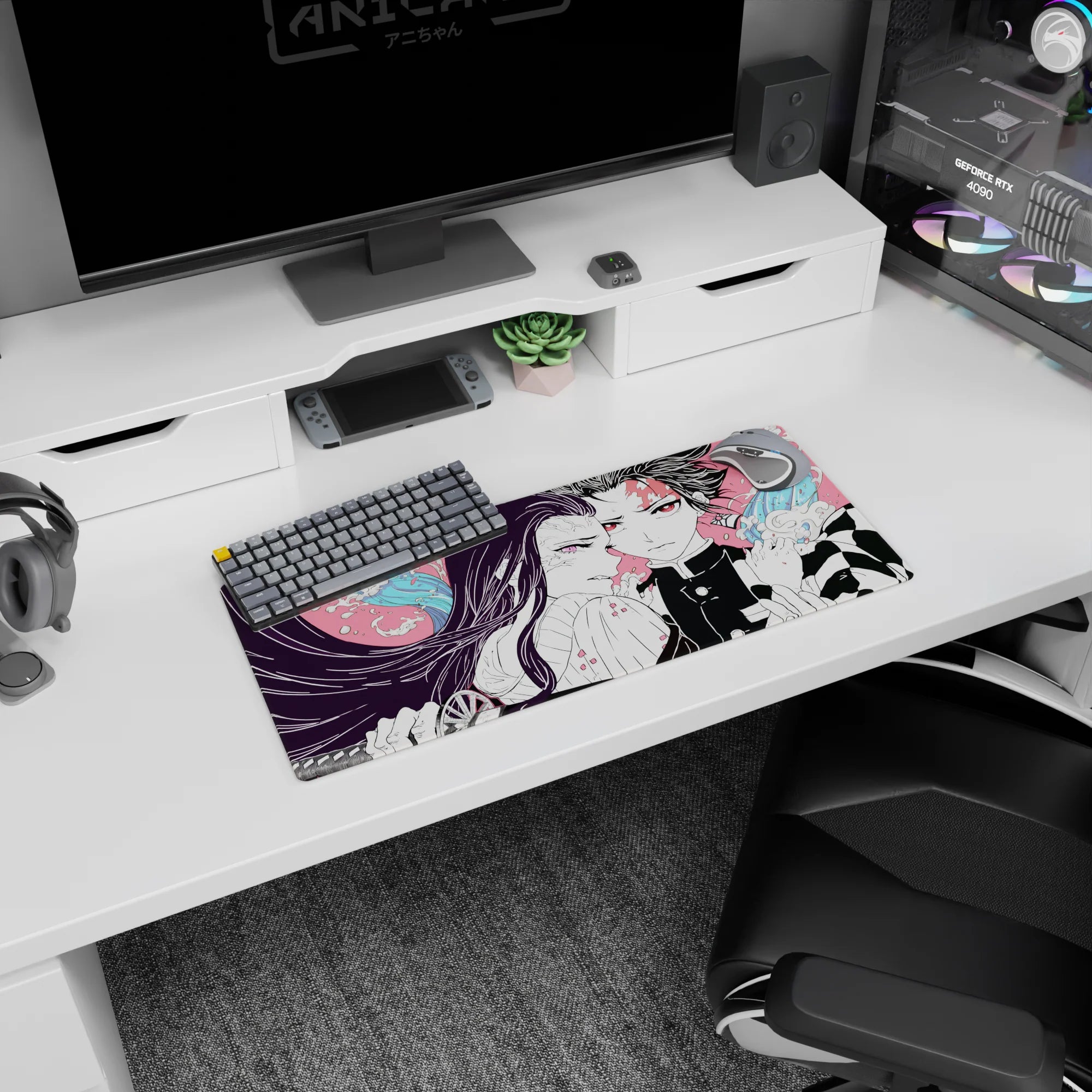 Demon Slayer Deskmat | Mousepad | Deskpad - Unbreakable Resolve - AniChan