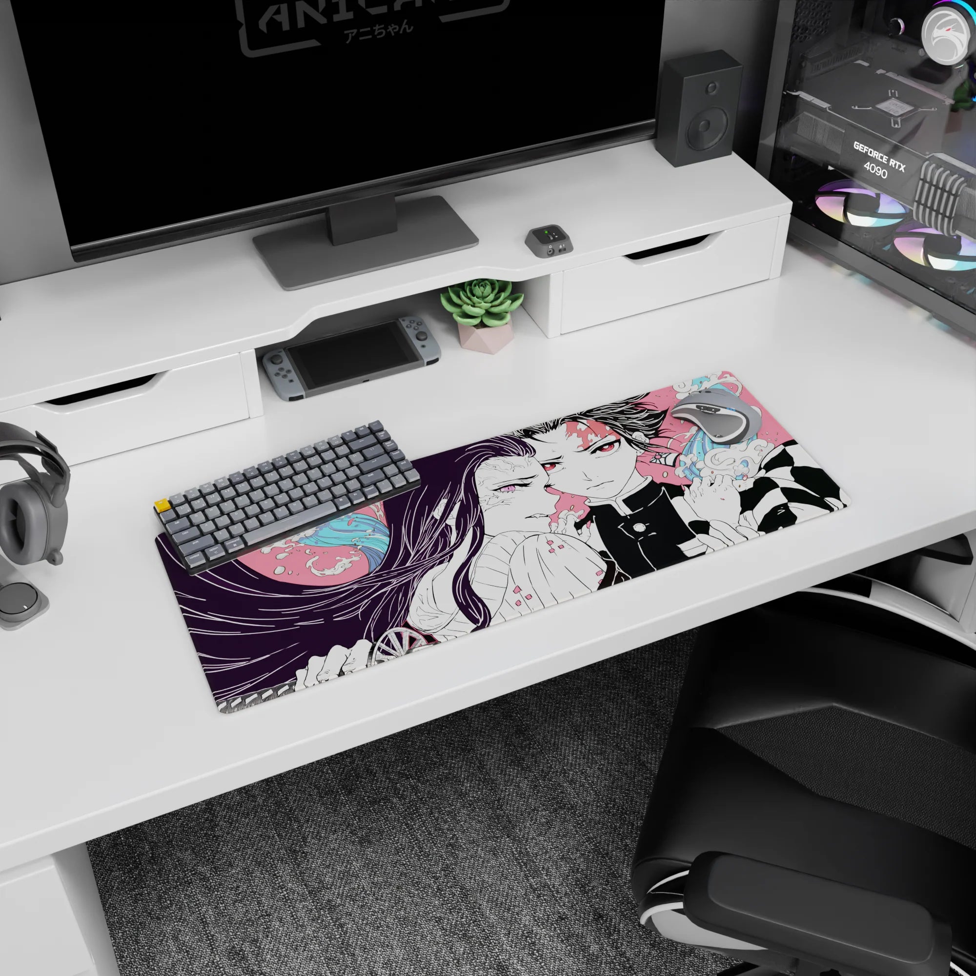 Demon Slayer Deskmat | Mousepad | Deskpad - Unbreakable Resolve - AniChan